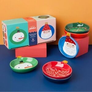 Christmas Charms pinch bowls set in gift box/2oz stoneware/6 different designs